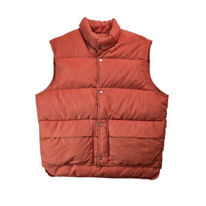 Rocky Mountain Vintage Orange Goose Down Puffer Vest Womens Size Medium M